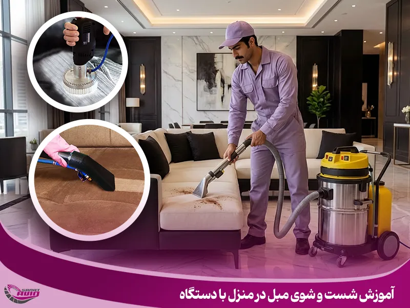آموزش شستشوی مبل با دستگاه