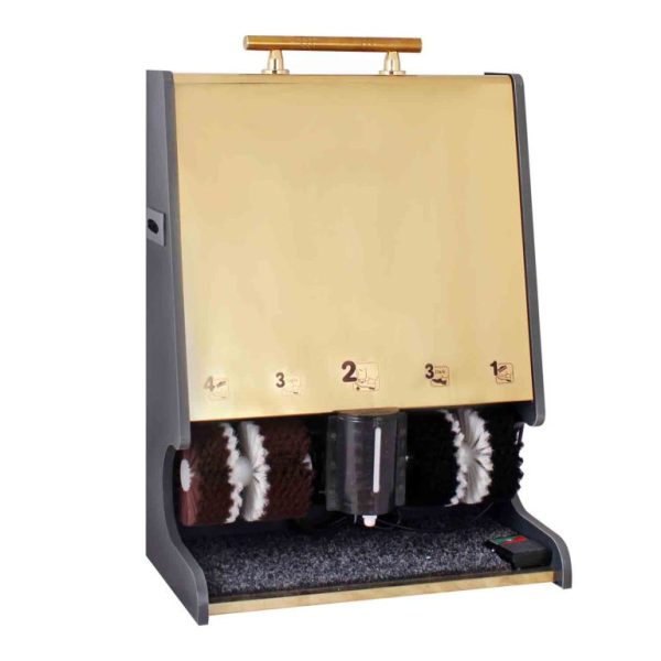 دستگاه واکس کفش استیل طلایی 4 برس 1 مخزن – کد SH41G